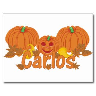 Pumpkin Carlos Personalized Halloween Postcards