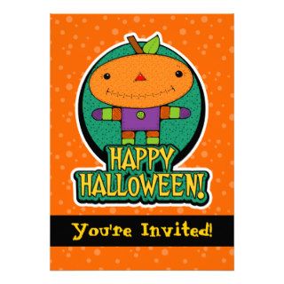 5x7 Pumpkin Doll Halloween Party Invitations