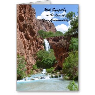 With Sympathy Loss of Grandmother Waterfall Cliffs Greeting Cards