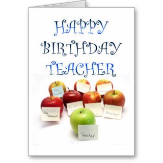 An apple for the teacher birthday card