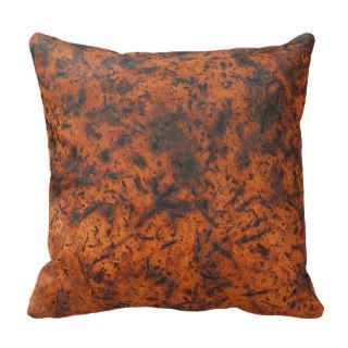 Gritty Grunge Orange Rust Metal Print Throw Pillow