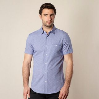 J by Jasper Conran Designer blue dotted gingham shirt