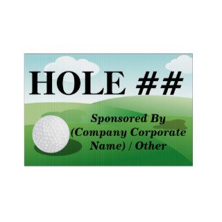 Custom Golf Tournament Hole Number Yard Sign
