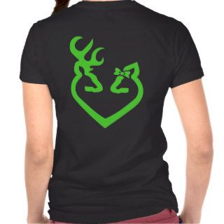 Buck and Doe Heart Love Green Shirt