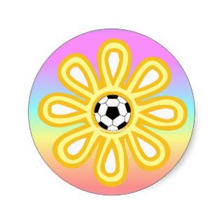 Yellow Soccer Flower Sticker