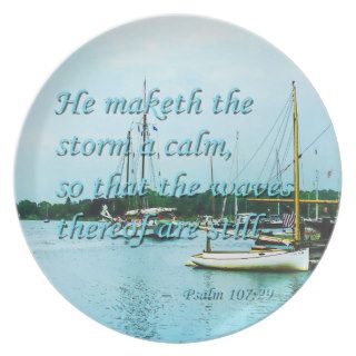 Psalm 10729 He maketh the storm a calm Party Plate