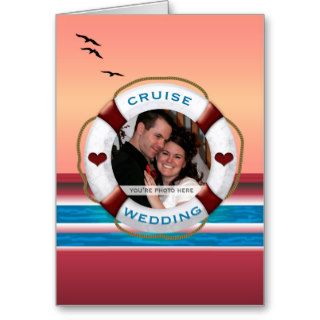Cruise Wedding   Sunset Custom Photo Invitation Card