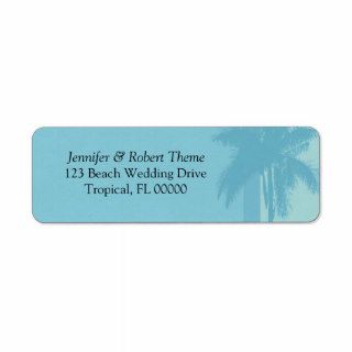 Blue Wedding Colors Palm Tree DIY Wedding Labels Return Address Label