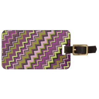 Funky Zig Zag Pattern with Address / Phone Number Luggage Tags