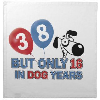 38 year old Dog years designs Napkins