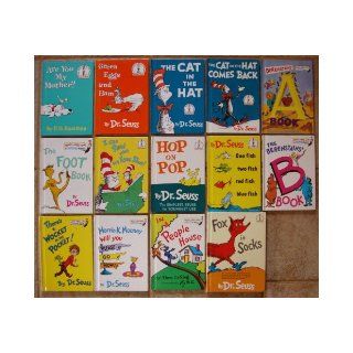 Dr. Seuss Set of 14 Books Bright and Early Beginning and I Can Read It All By Myself (Fox in Socks, Green Eggs and Ham, Hop on Pop, Are You My Mother, Cat in the Hat, Cat in the Hat Comes Back, A People House, Wocket in my Pocket, One Fish Two Fish, Foot 