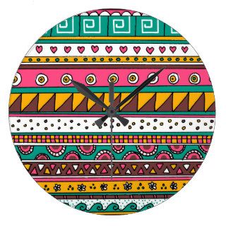Colorful Tribal pattern Clocks