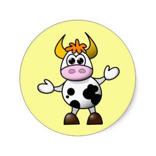 Cute Cartoon Cow Sticker