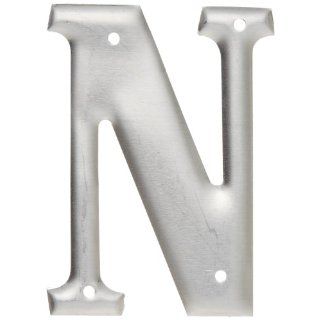 Brady 1600 N Aluminum, Silver Embossed Letter Label, Legend "N" (Pack of 10) Industrial Warning Signs