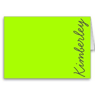 Bright Neon Green Monogram Trendy Fashion Colors Greeting Card