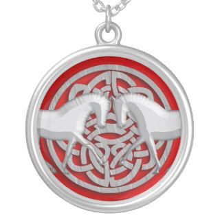 Celtic horse roman granite red white jewelry