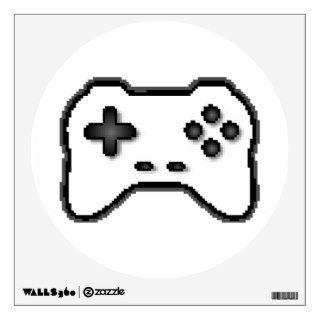 Game Controller Black White 8bit Video Game Style Wall Stickers