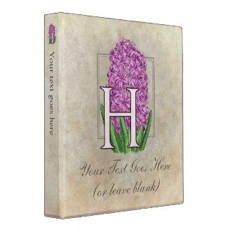 H for Hyacinth Flower Monogram Small Vinyl Binder
