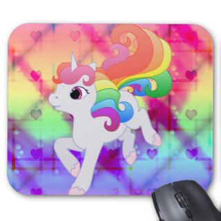 Cute Rainbow Unicorn Mousepad