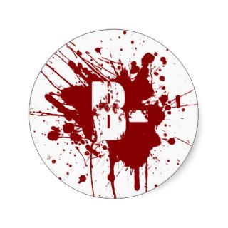 B Negative Blood Type Donation Vampire Zombie Stickers