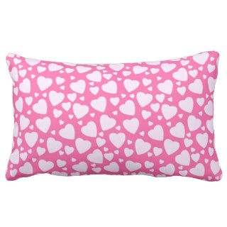 Pink Hearts Pattern Cute Girly Heart Background Throw Pillows