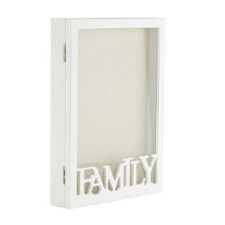 White wooden family box framed pin board