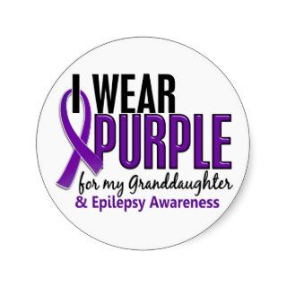 I Wear Purple For My Granddaughter 10 Epilepsy Stickers