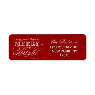 MERRY AND BRIGHT CHRISTMAS HOLIDAY LABELS