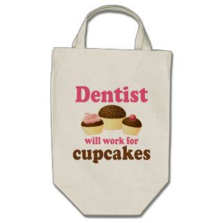 Cute Occupation Chocolate Cupcakes Dentist Tote Bags