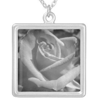 Black and White Rose Necklace