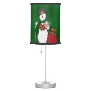 Snowman with A Bag Full Of Presents Table Lamp