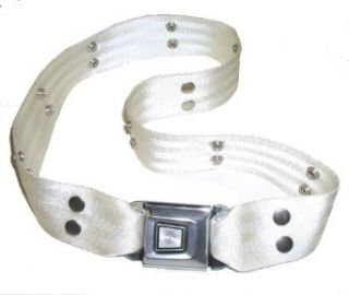 New Near White Seatbelt Belt With Real Recycled Seatbelt Buckle Clothing