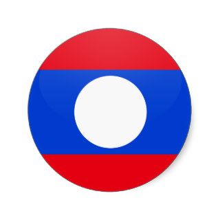 Laos quality Flag Circle Sticker