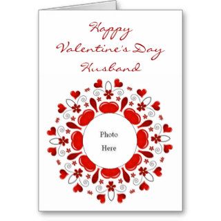 Funny Valentine Husband Photo  Heart Flower Cards