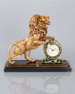 Augustus Lion Clock   Jay Strongwater