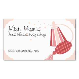 Pretty pink perfume bottle atomizer business cards