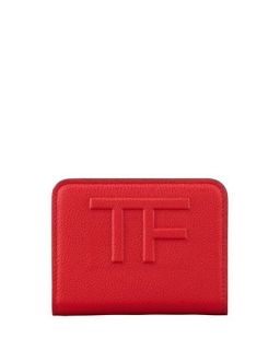 Small Zip Wallet, Flame Red   Tom Ford