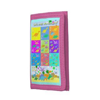 Let's Count With Dinosaurs Numbers Count 1   10 Tri fold Wallet