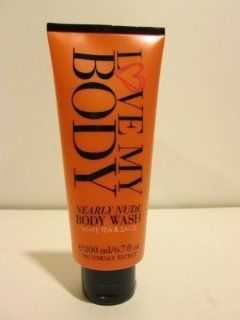 Victoria's Secret Love My Body Nearly Nude Body Wash 6.7 Oz   White Tea & Sage  Bath And Shower Gels  Beauty
