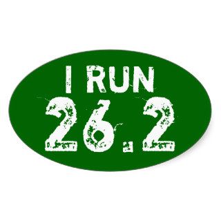 Oval Forres Green I Run 26.2 Sticker