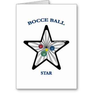 Bocce Ball Star Greeting Cards