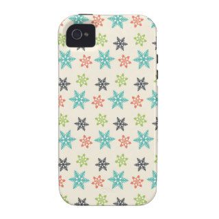 Cool Retro Christmas Holiday Pastel Snowflakes iPhone 4/4S Covers