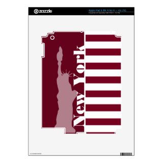 Burgundy Stripes; New York Decals For iPad 3