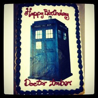 1/4 Sheet ~ Doctor Who Tardis Solo Birthday ~ Edible Image Cake/Cupcake Topper  Dessert Decorating Cake Toppers  Grocery & Gourmet Food