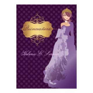 Quinceañera/Quince años princess/polka dots Custom Announcement