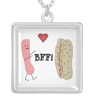 BFF Hotdog   Bun Necklace