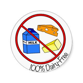 “100% Dairy Free” Stickers (Large) Stickers