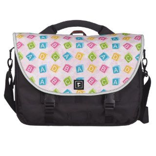 Pink Baby Blocks On Textured Background Laptop Commuter Bag