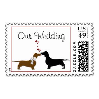 Dachshunds Wedding Stamps