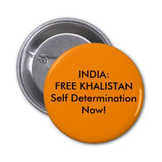 India Free Khalistan Pinback Button
